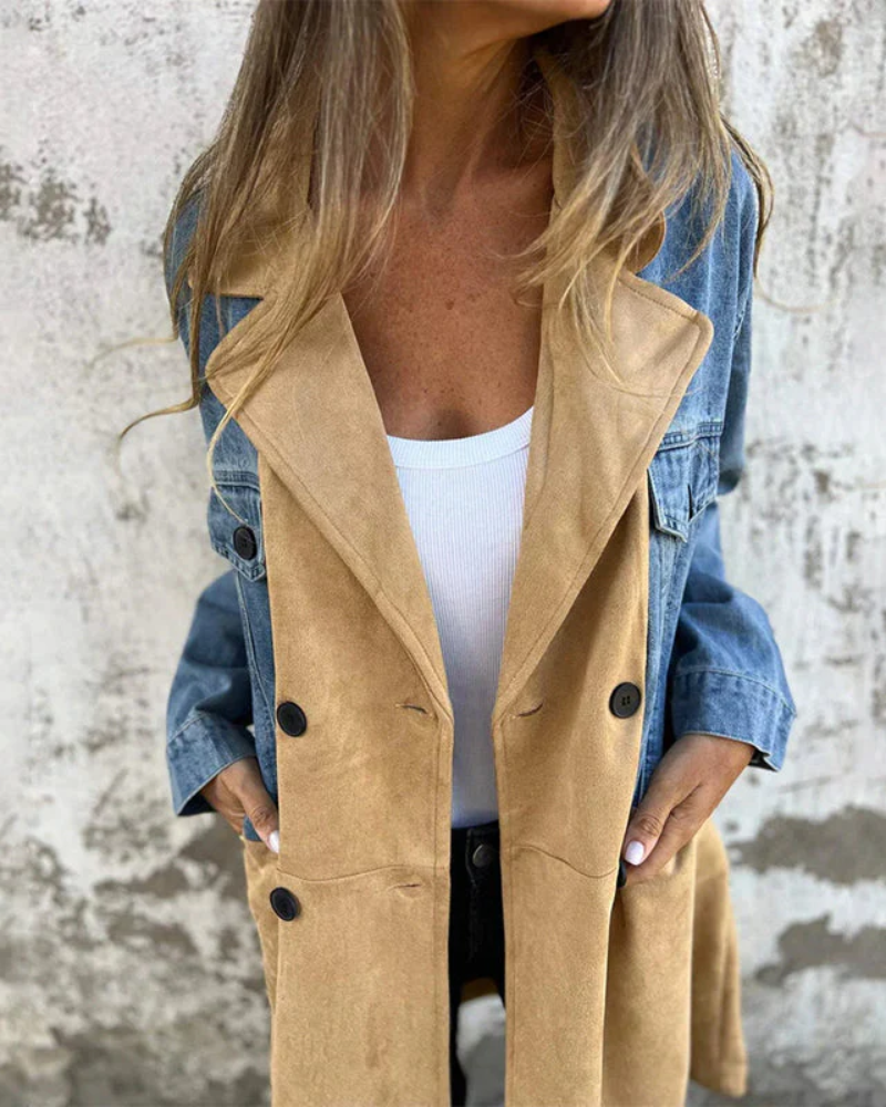 Concetta | Denim- und semmelledermantel