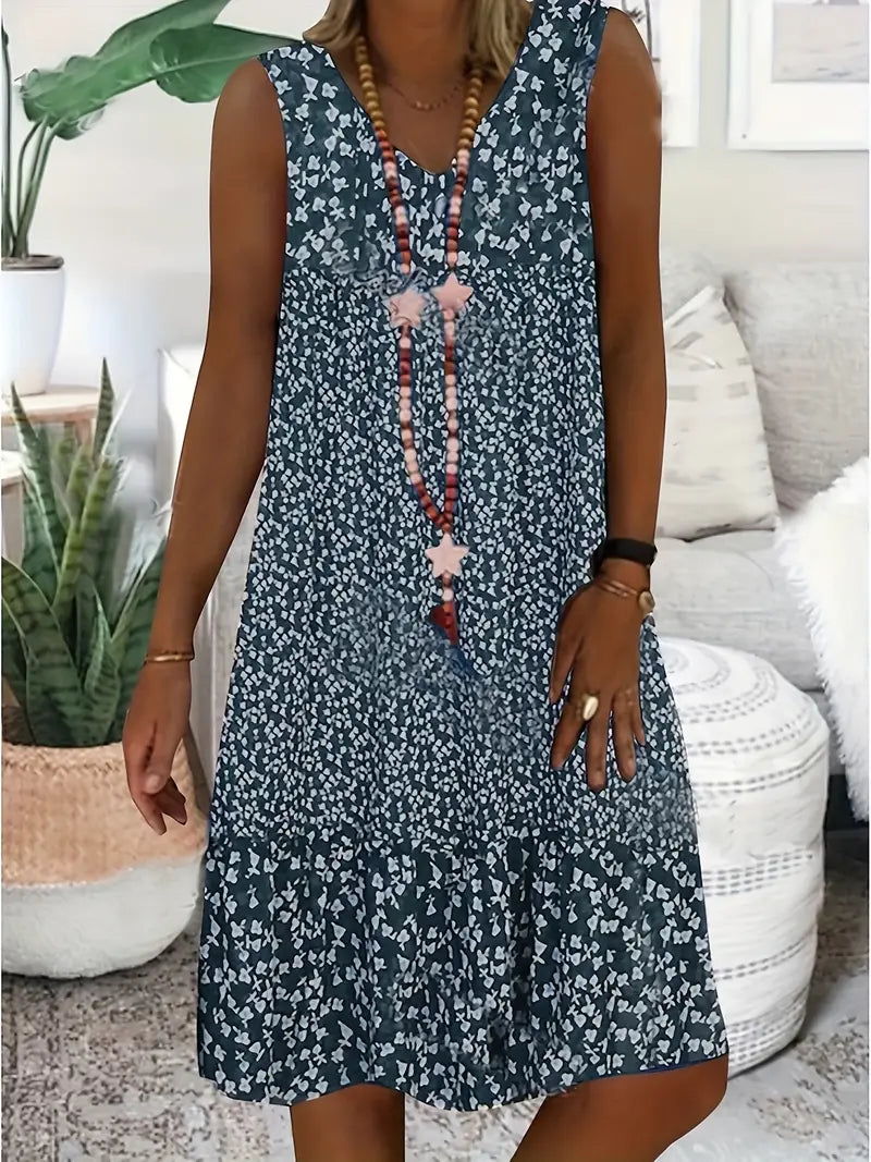 Maarika™ | Ärmelloses Blumenkleid