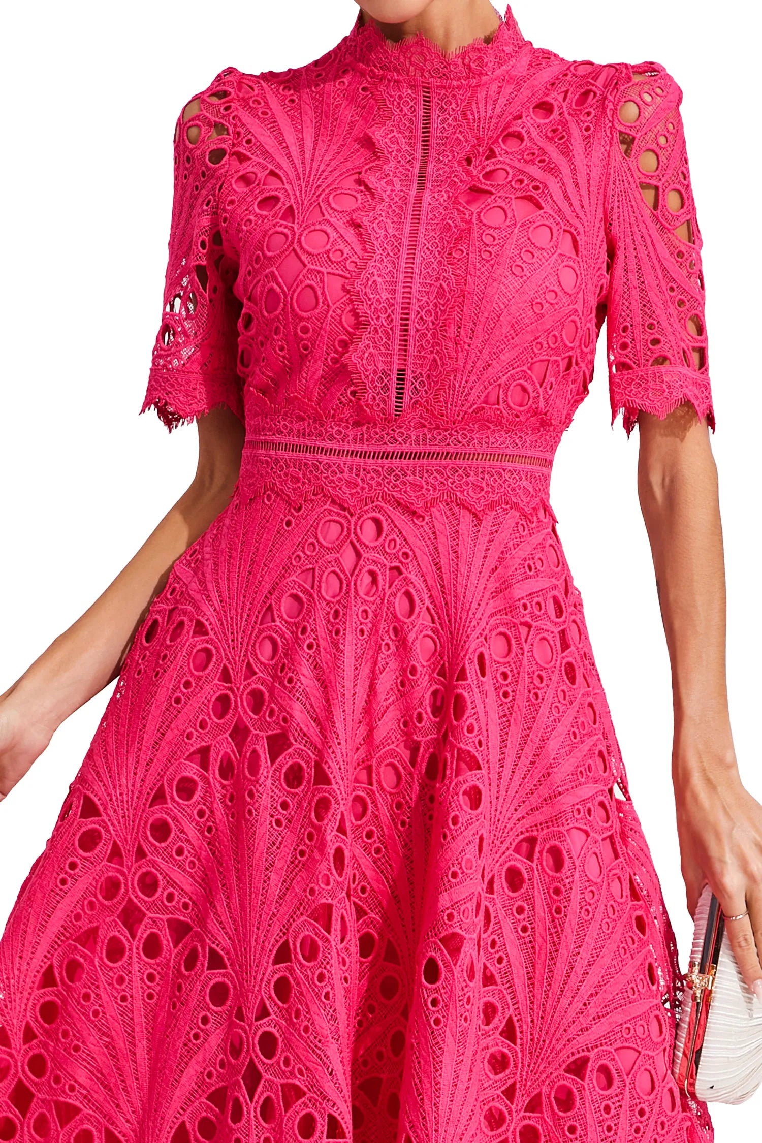 Hallie | Spitzen-Midikleid