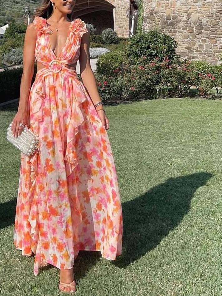 Rivqah™ | Romantisches Blumenkleid Maxi