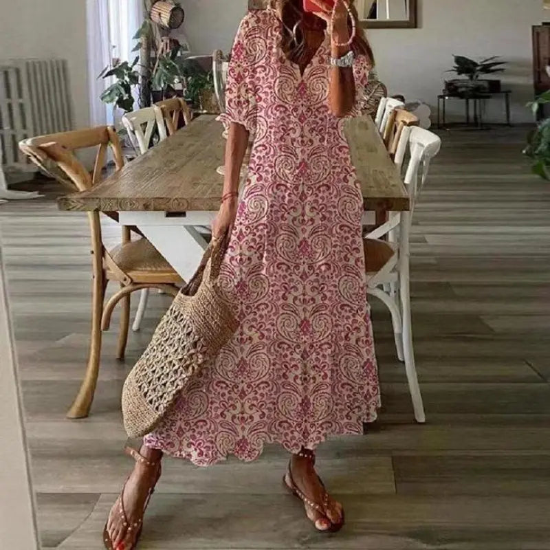 Wendy – Langes Boho-Chic-Spitzenkleid in Weiß mit Volants