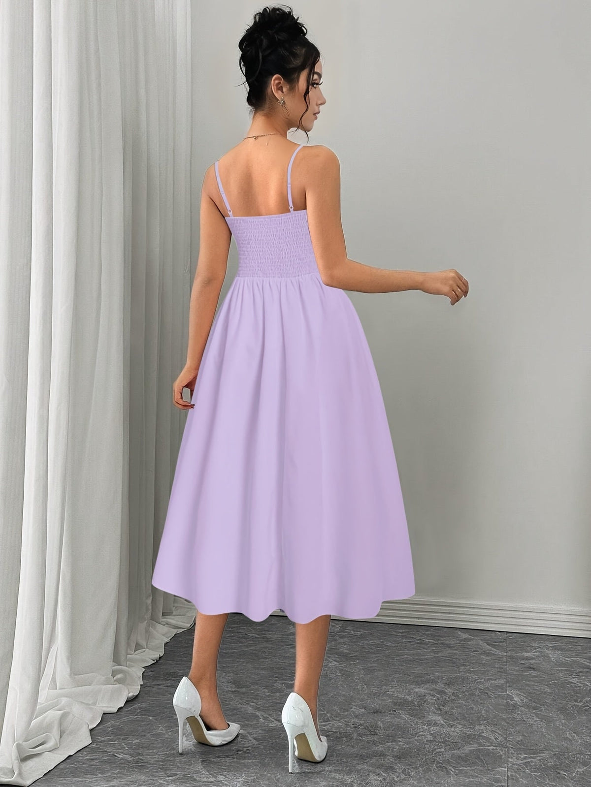 Valencia gerafftes schulterfreies Kleid