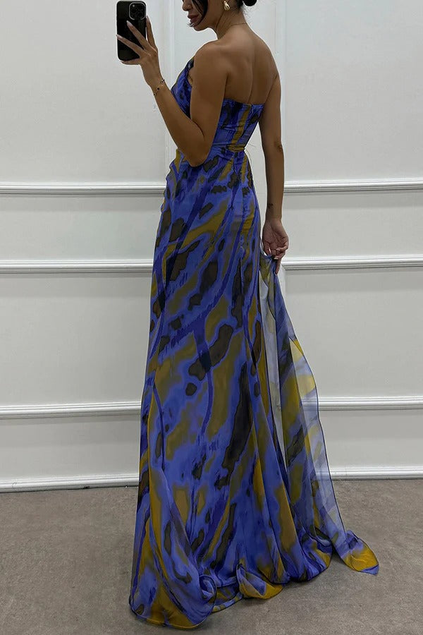 Naomi Vibrant Print Maxi Dress, One-Shoulder Cut