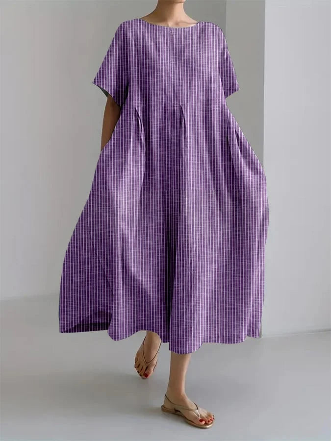 BIANCA | Langes Freizeitkleid mit bequemem Schnitt und Retro-Stil für jeden Tag