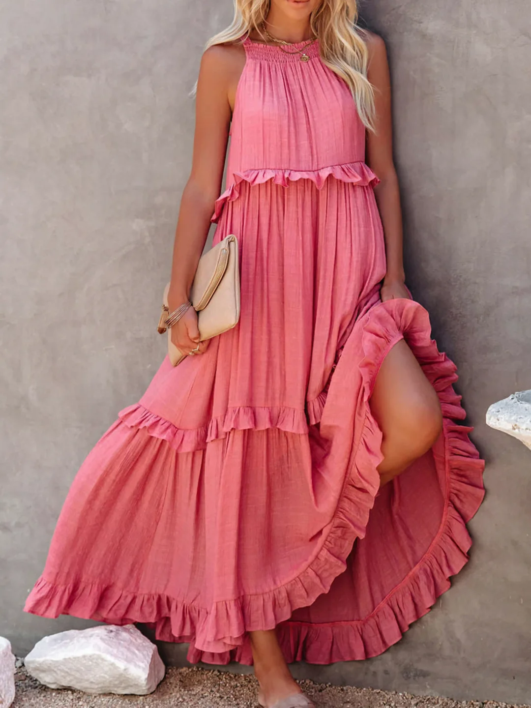 Vesa™ | Fließendes Kleid mit Rüschen