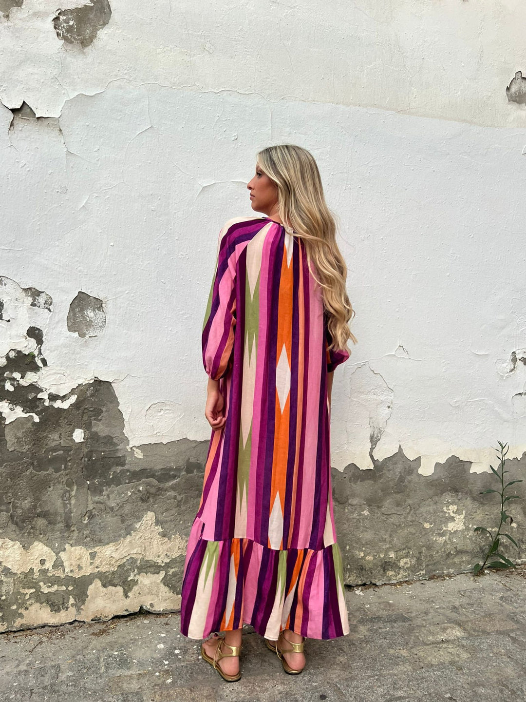 Lunara | Pinkes Mykonos Kleid