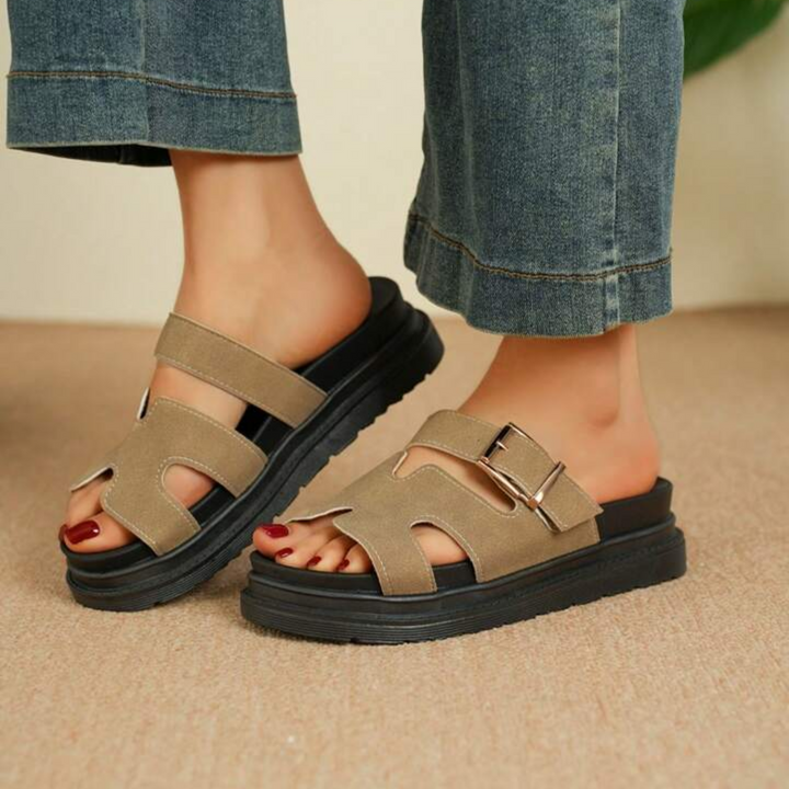 Vanna Orthopädische Sandalen mit elegantem Design - Khaki