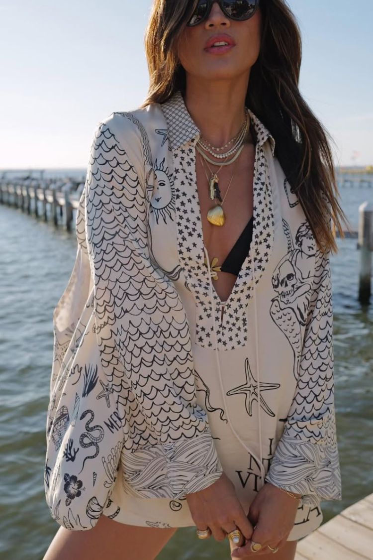 Hemd- und Shorts-Set mit maritimem Print – Entspannter und kreativer Stil