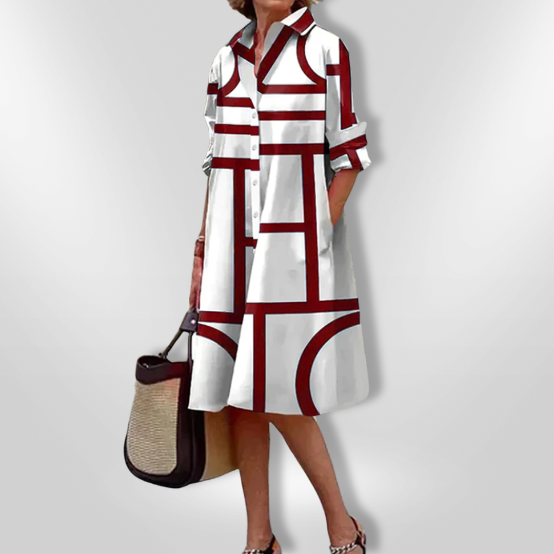 VanDeZaar® | Midikleid mit geometrischem Muster