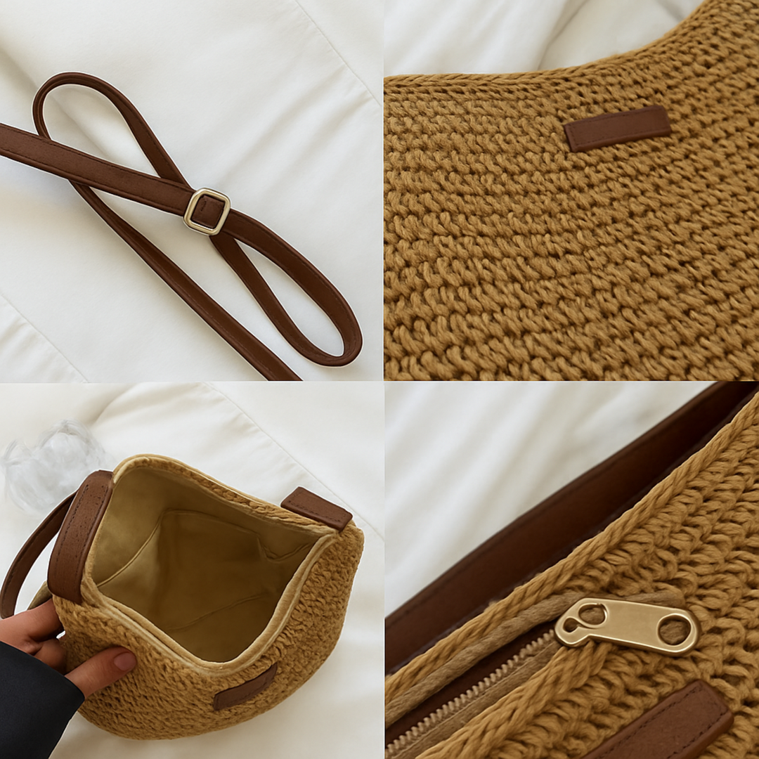 Eryln Strohumhängetasche - Khaki