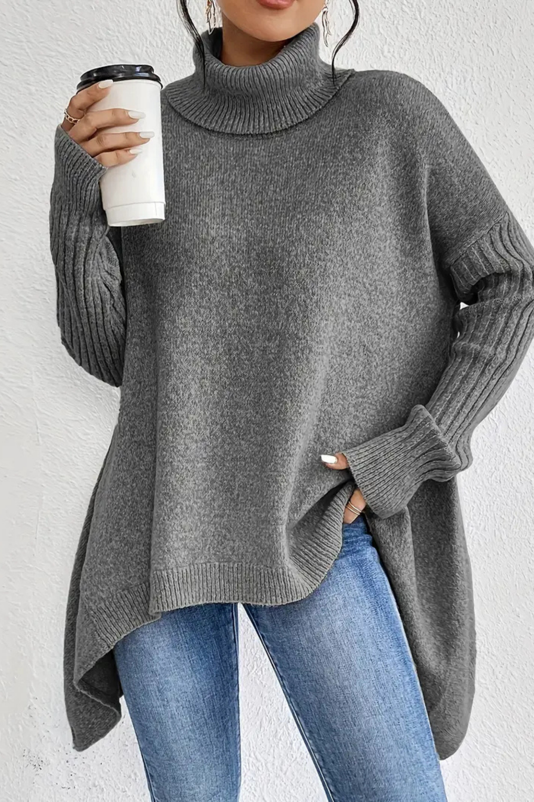 Bridgette | Langer Rollkragenpullover