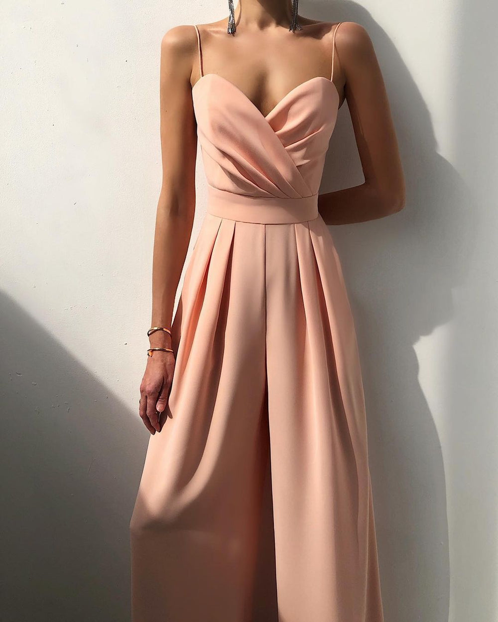 Rebecca | Overall mit geradem Bein, hoher Taille und feinen Trägern
