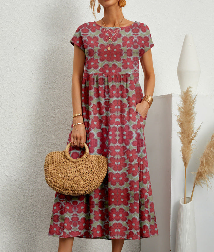 WINNIE | STILVOLLES MIDIKLEID MIT BLUMENMUSTER