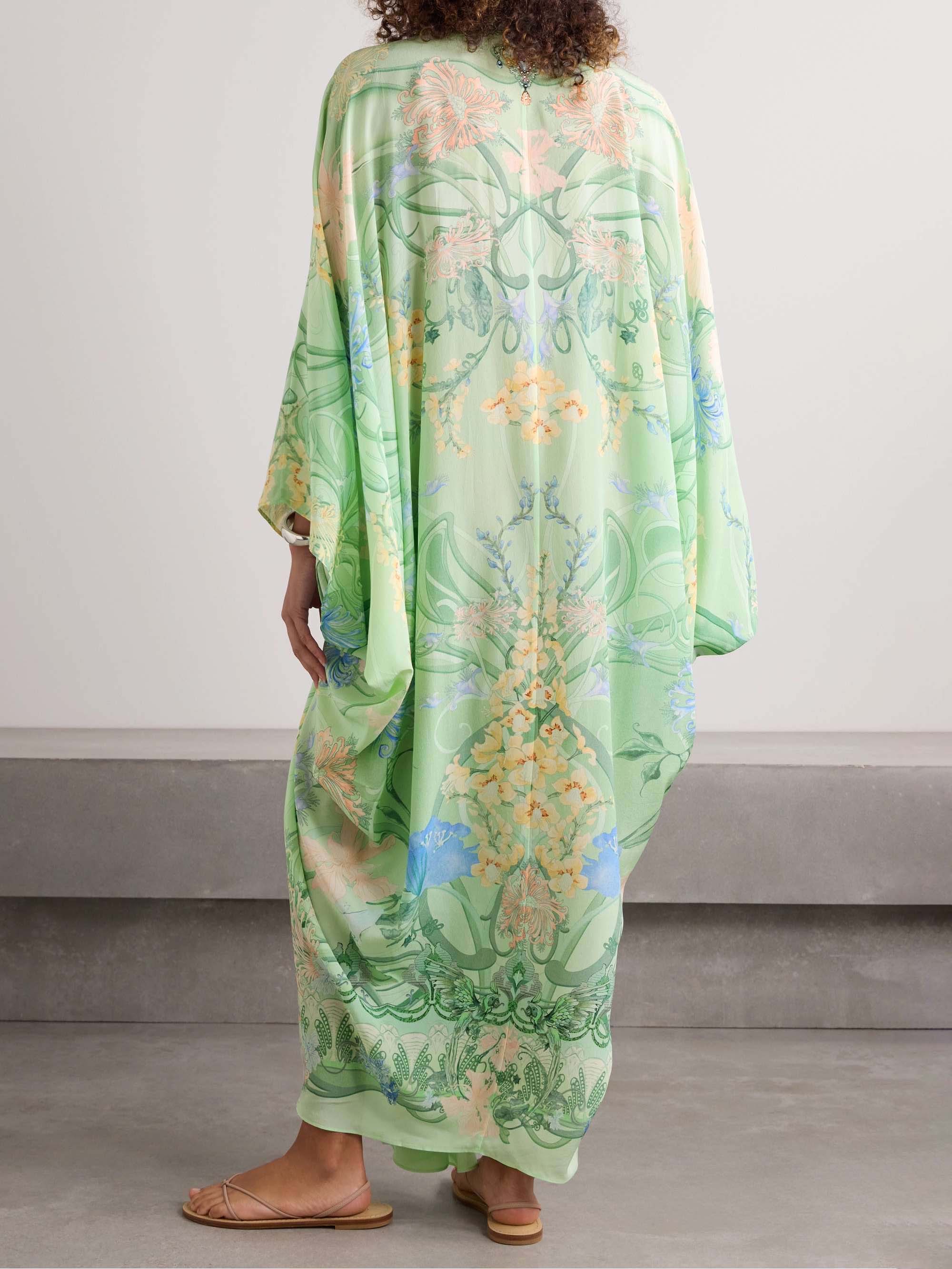 Einzigartiges Midikleid mit Blumenmuster, V-Ausschnitt und oversized Passform