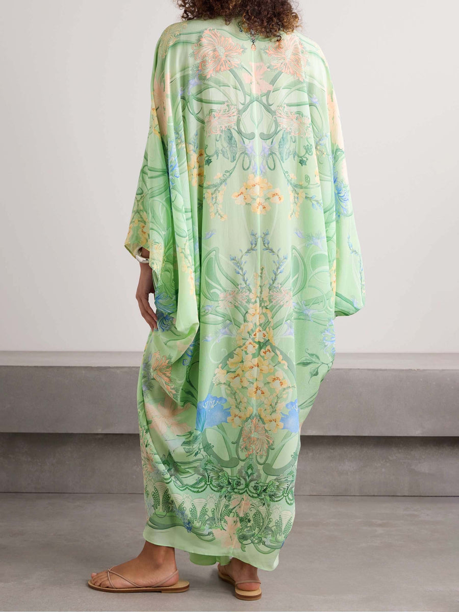 Einzigartiges Midi Dress Floral V-Neck