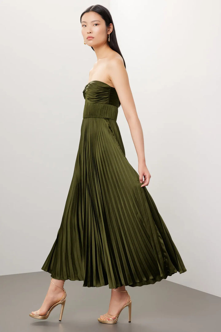 Alenya | Trägerloses Plissé-Maxikleid