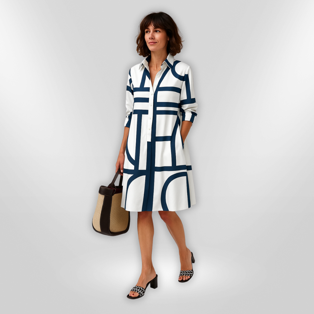 VanDeZaar® | Midikleid mit geometrischem Muster