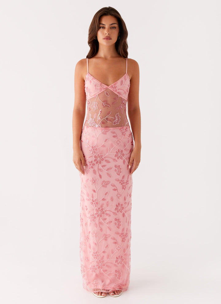 Laura™ | Transparentes Maxikleid mit Blumenmuster