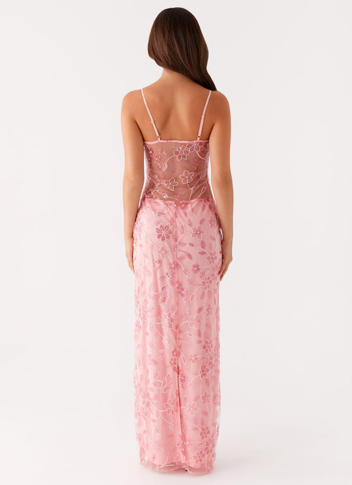 Laura™ | Transparentes Maxikleid mit Blumenmuster