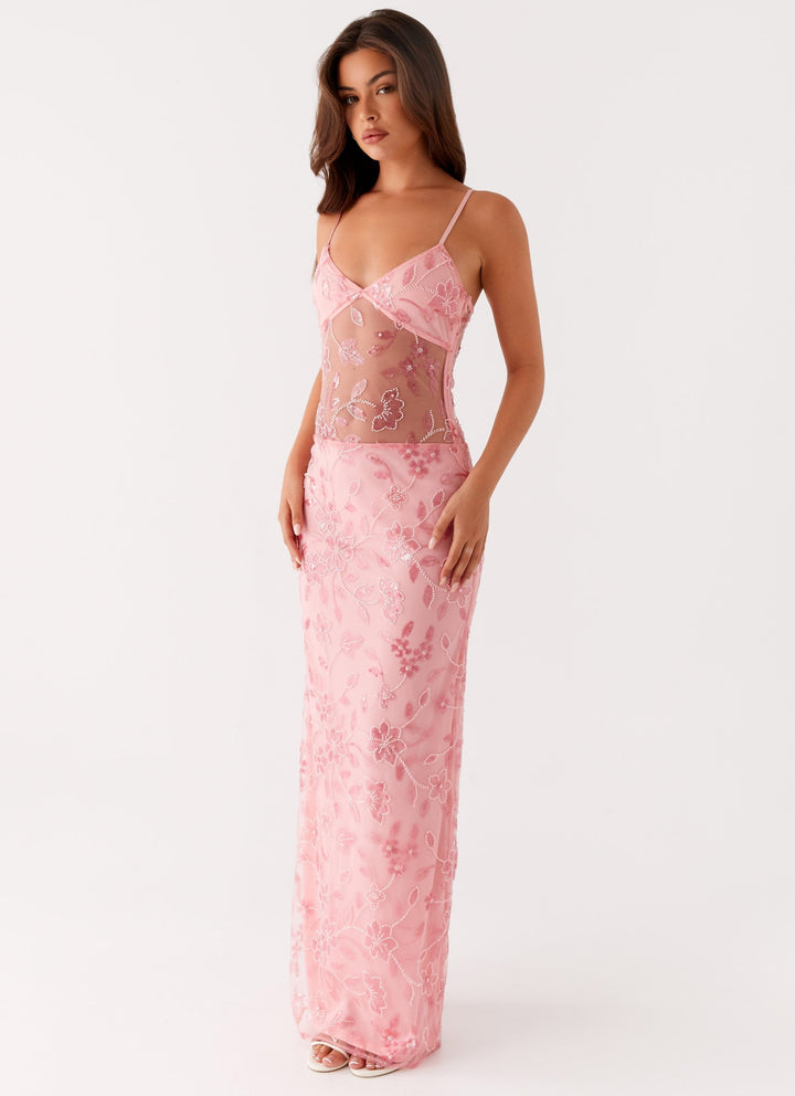 Laura™ | Transparentes Maxikleid mit Blumenmuster