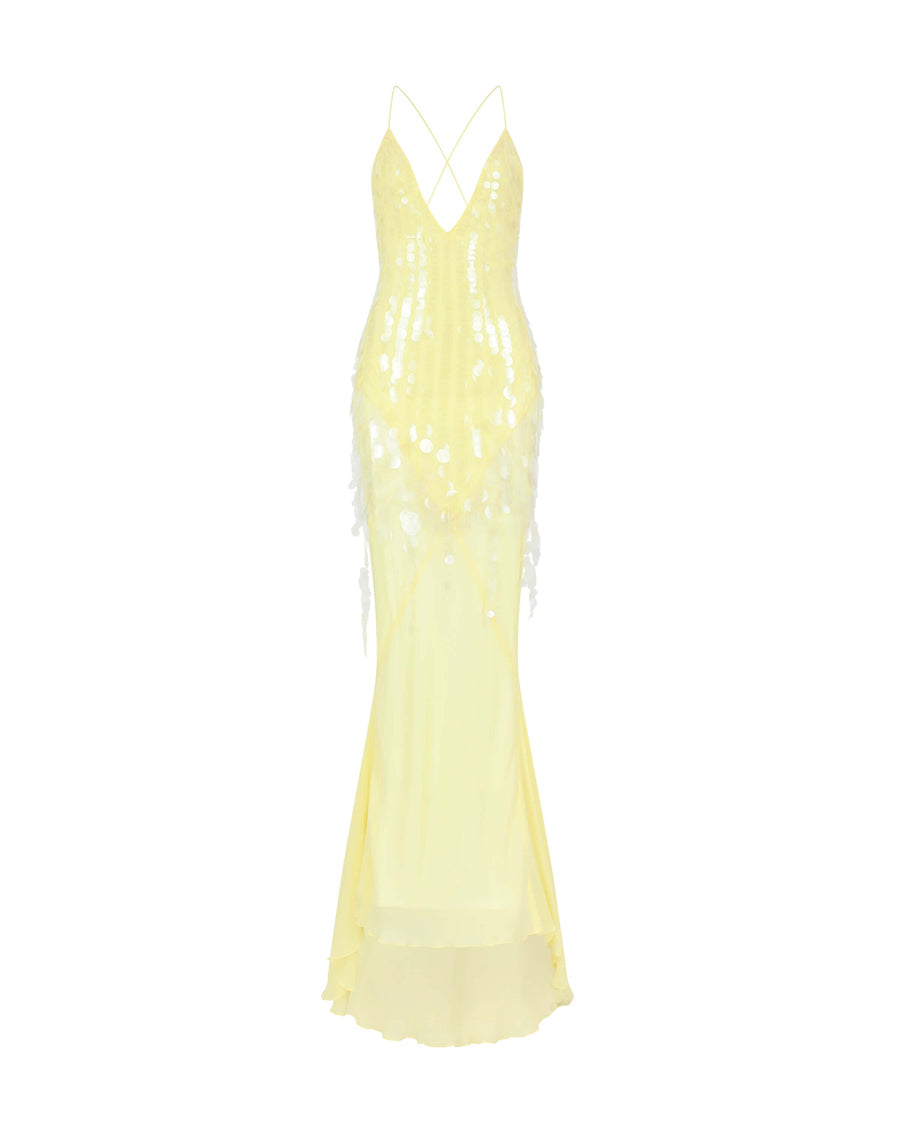 Nisari Floral Choker Sequin Maxi Dress