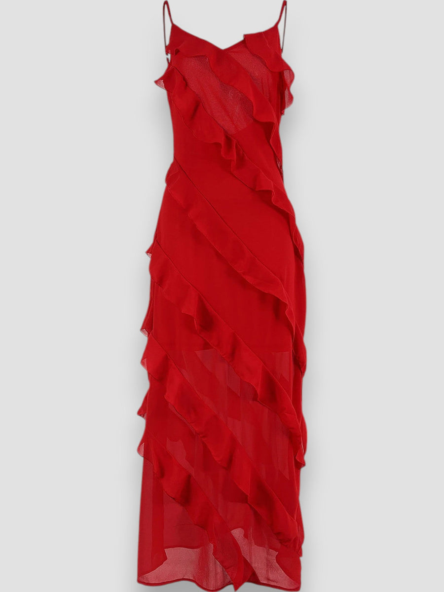 Paolina Summer Satin Halter Dress