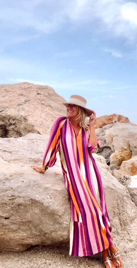 LUNARA™ | Pinkes Mykonos Kleid