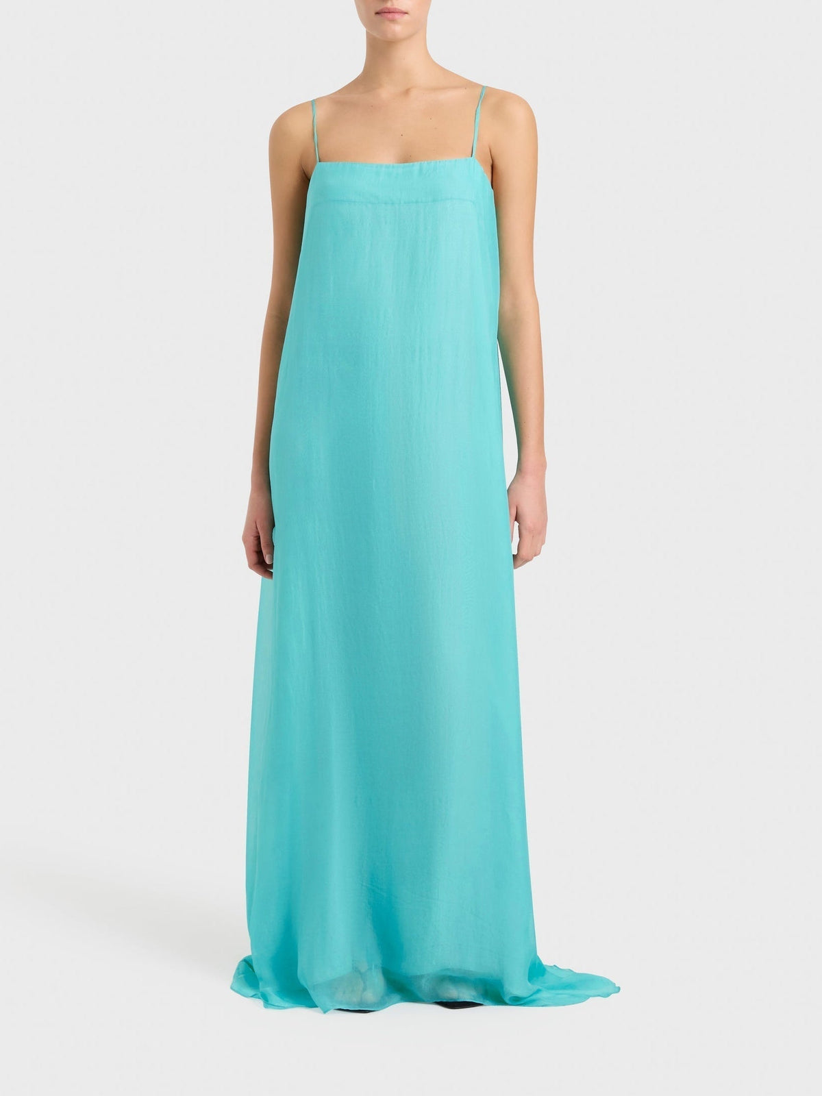 Elegantes Maxikleid in Säulenform mit Spaghettiträgern