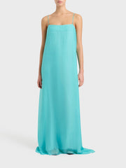Elegantes Maxikleid in Säulenform mit Spaghettiträgern