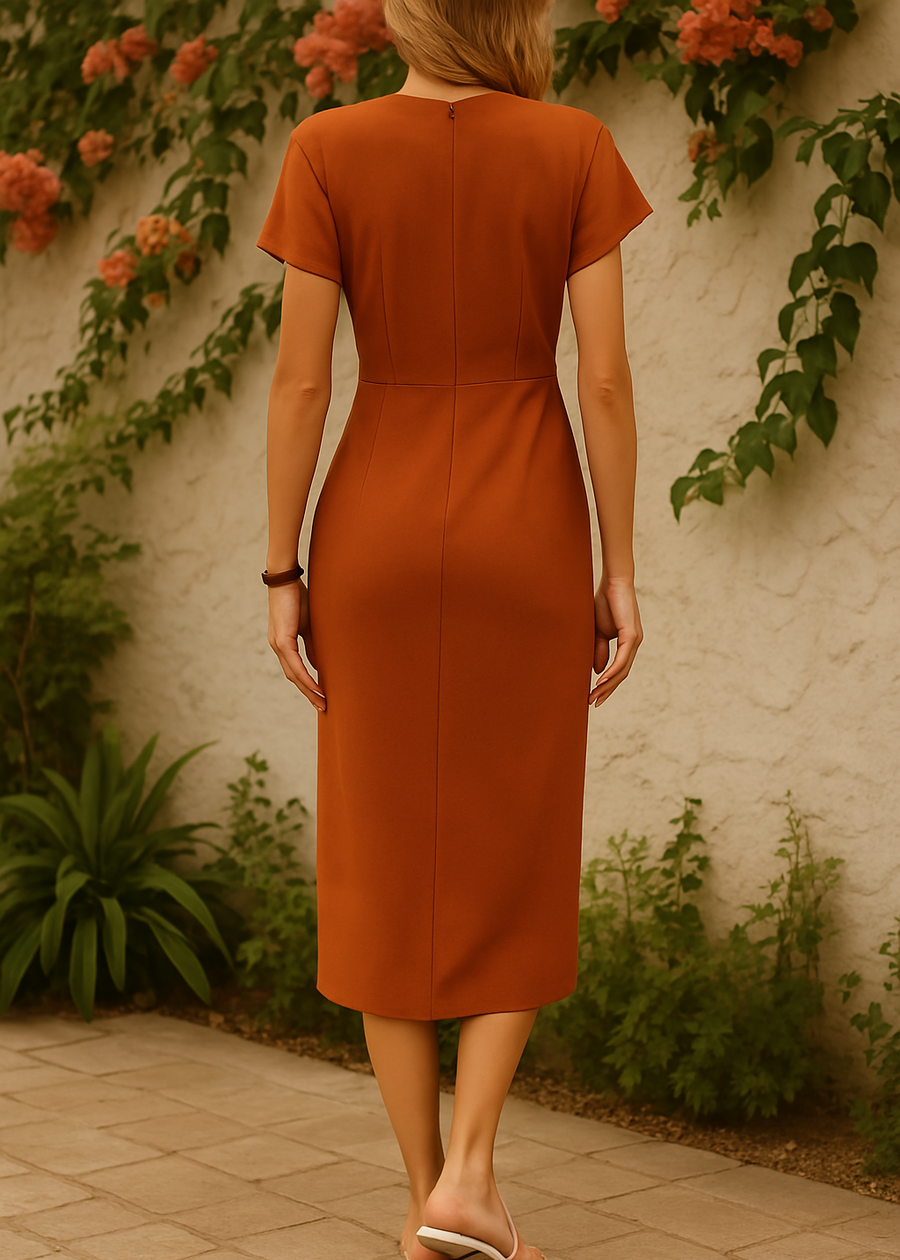 Kyra Pleated V-Neck Dress