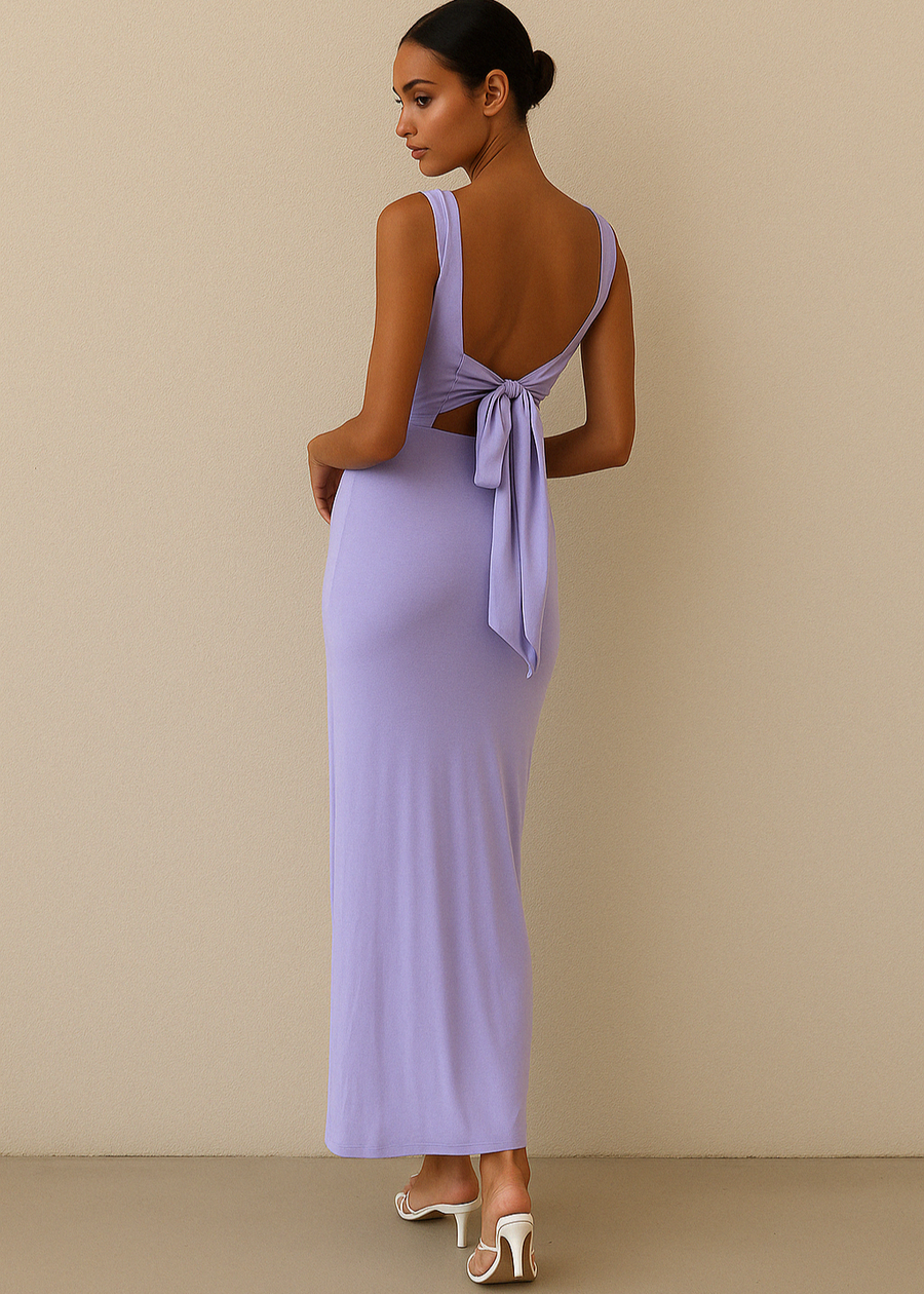 Eline Bow Slit Dress