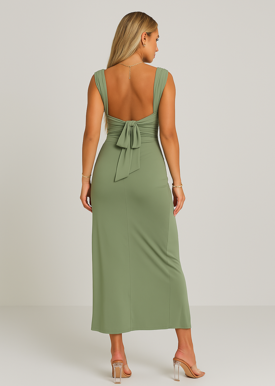 Eline Bow Slit Dress