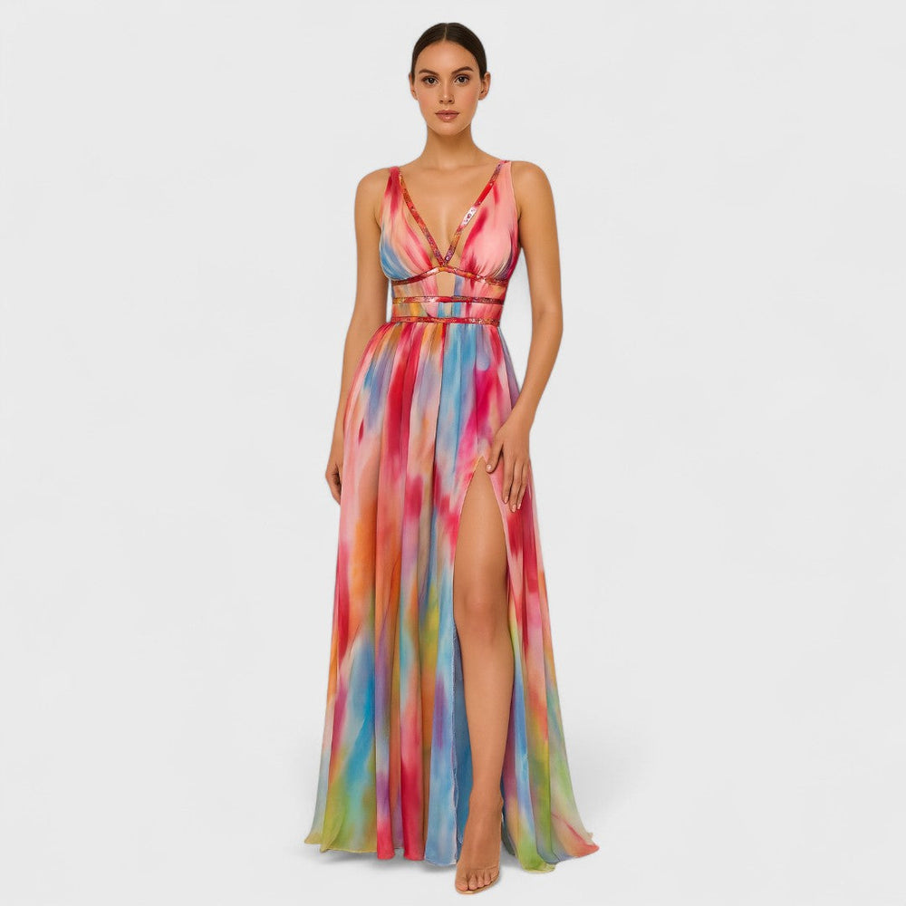 Elisara | Handbemaltes Maxikleid