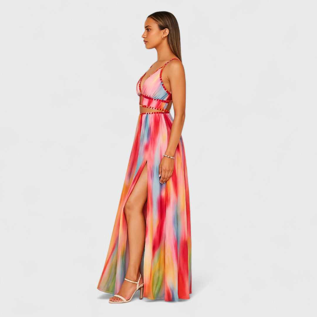 Elisara™ | Handbemaltes Maxikleid
