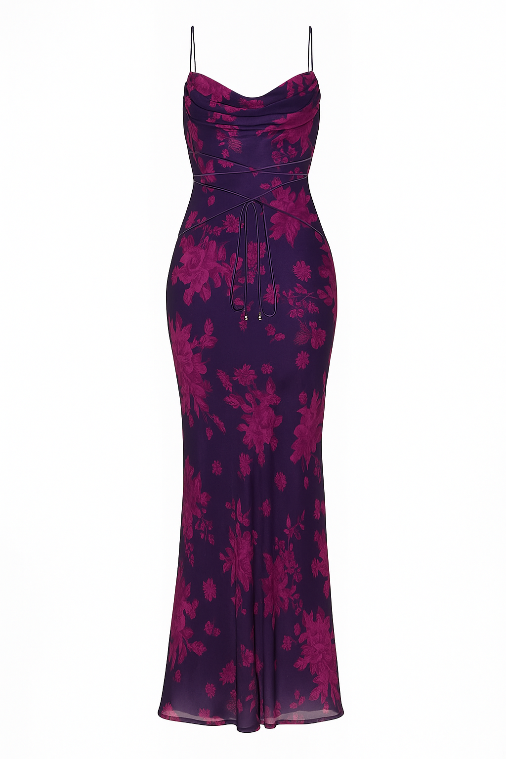 Zora | Maxikleid mit Raffung und Schlitz im Blumen-Design