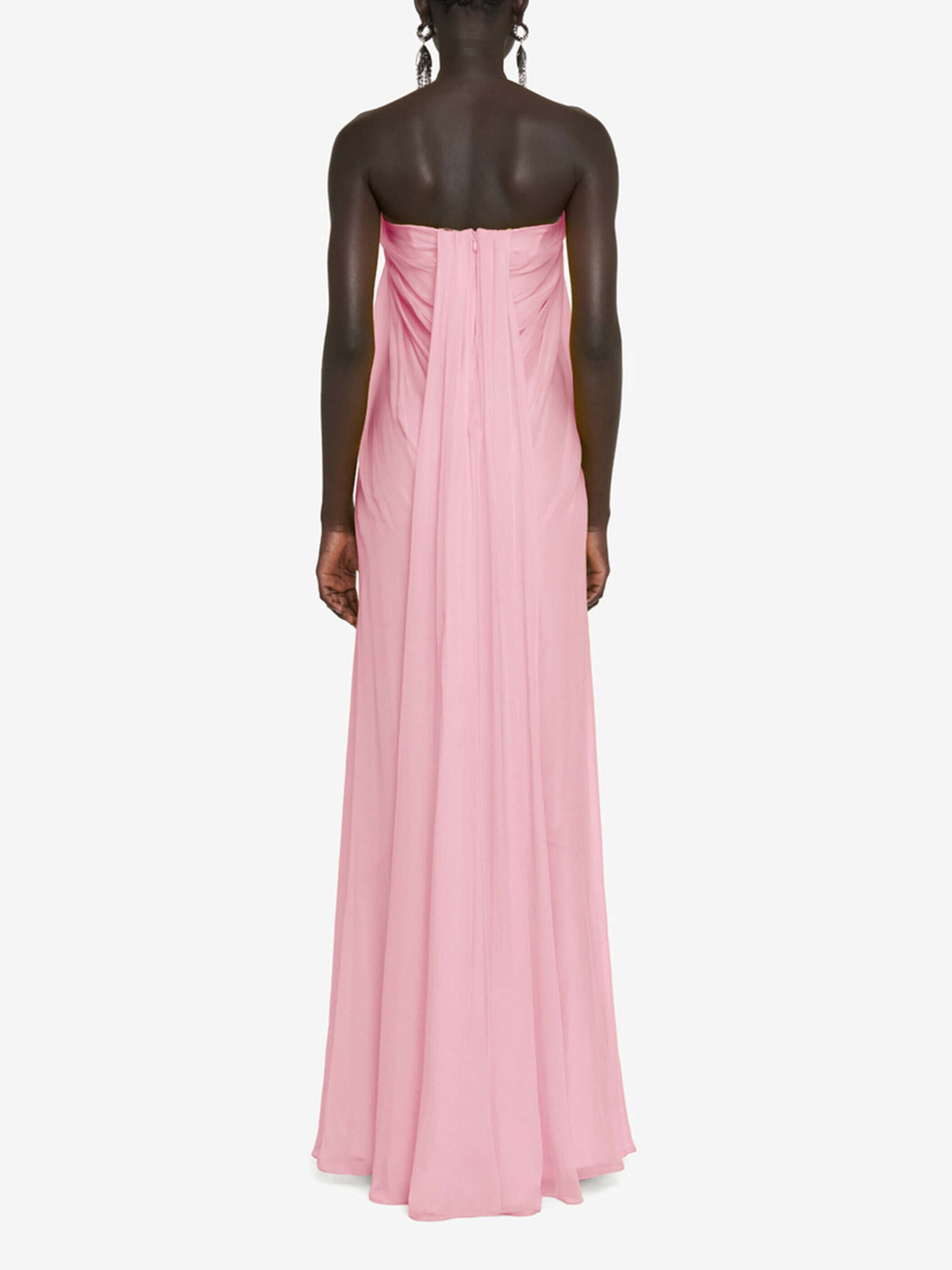 Elegantes trägerloses A-Linien-Maxi-Kleid mit Faltenwurf