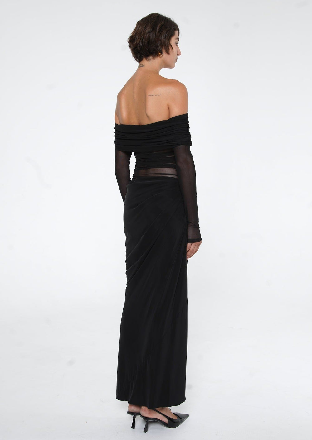 Lydia | Maxikleid mit drapiertem Rücken