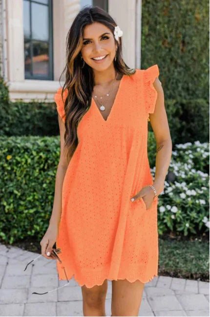 Khloe Elegant Lace Dress with Pockets