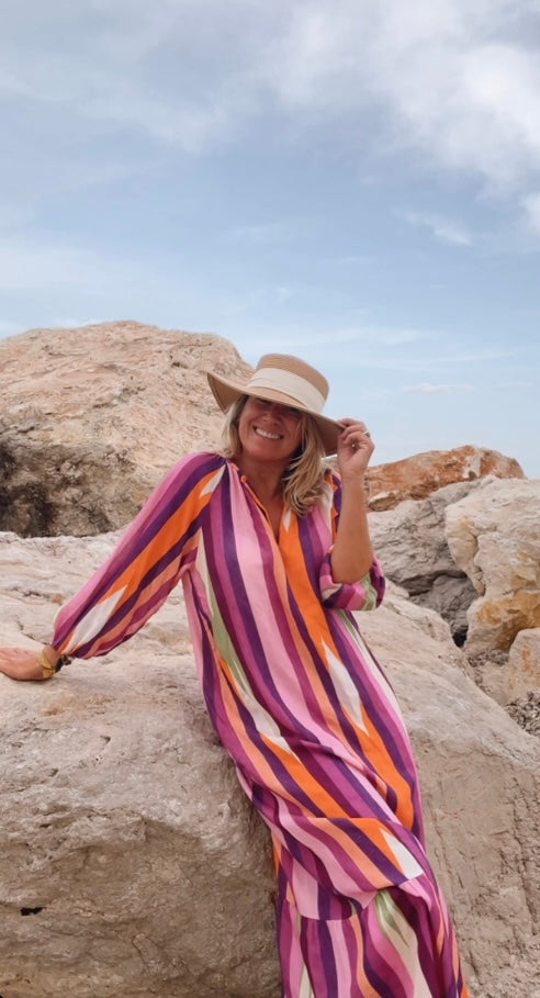 LUNARA™ | Pinkes Mykonos Kleid