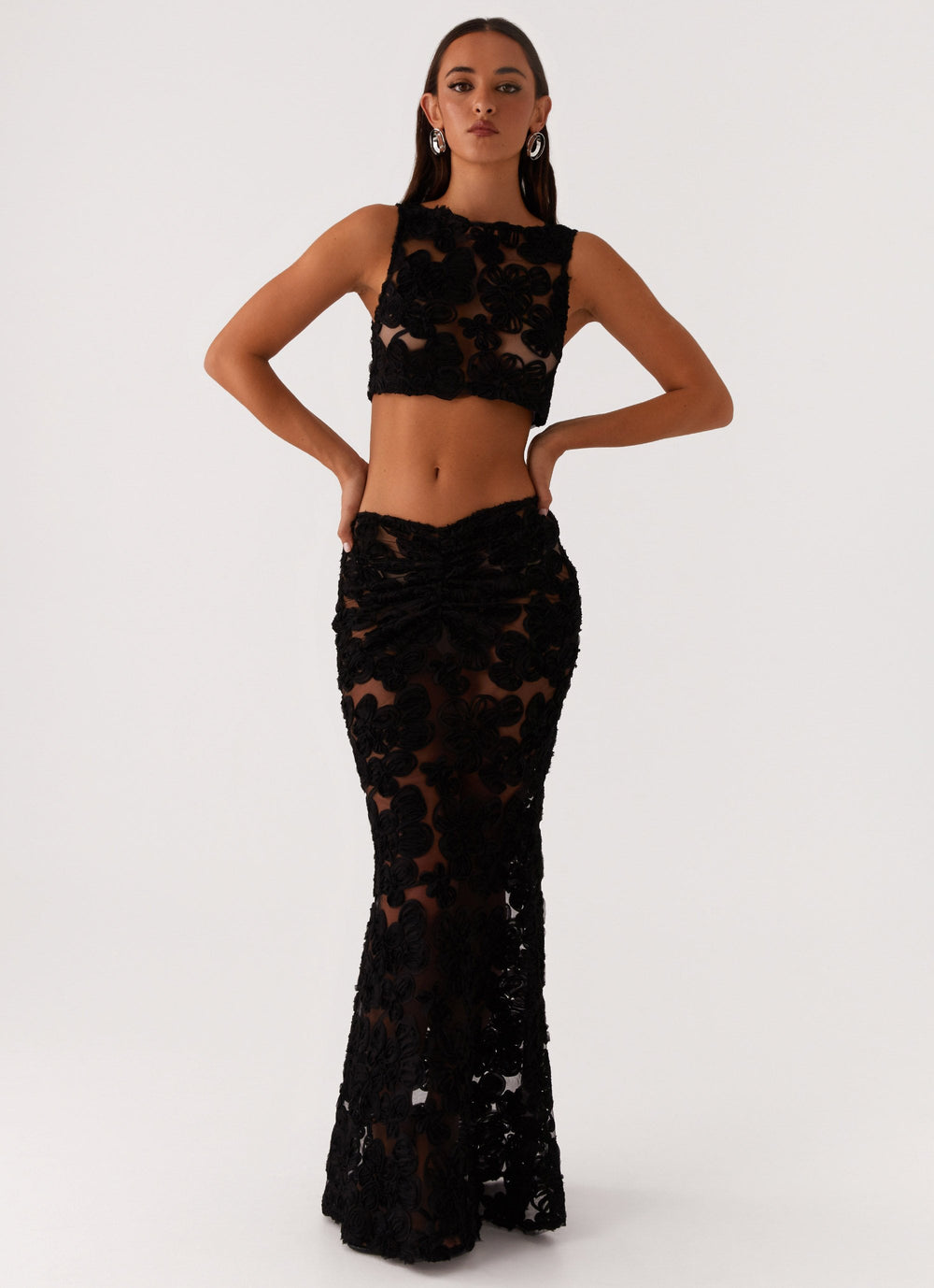 Julietta | Transparentes Set mit Blumenmuster