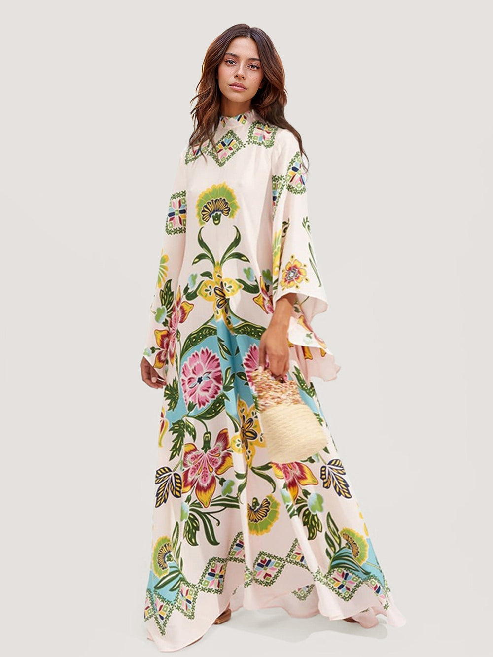 Zanira | Langärmeliges Blumen Kleid
