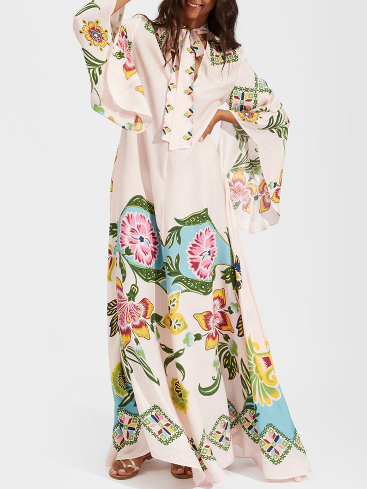 Zanira™ | Langärmeliges Blumen Kleid