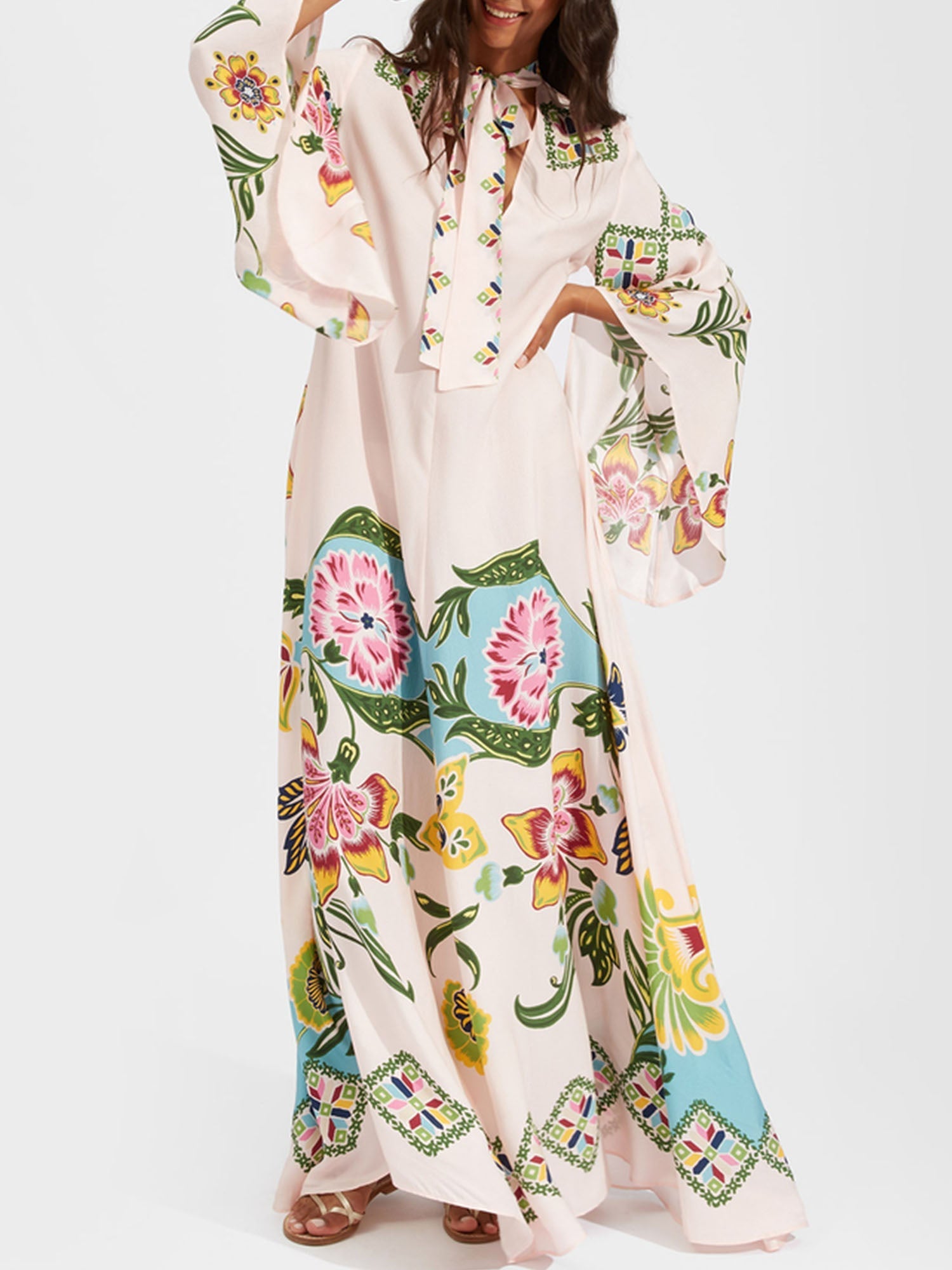 Zanira™ | Langärmeliges Blumen Kleid