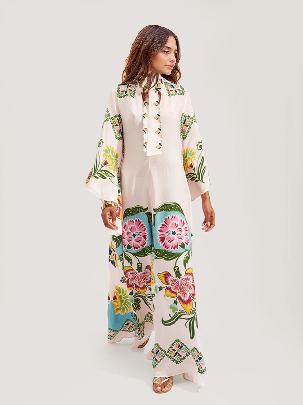 Zanira | Langärmeliges Blumen Kleid