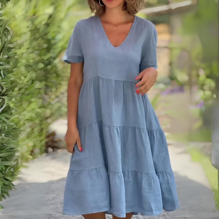 Luce V-Neck Flowing Dress