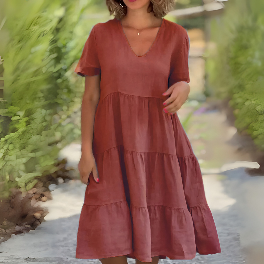 Luce V-Neck Flowing Dress