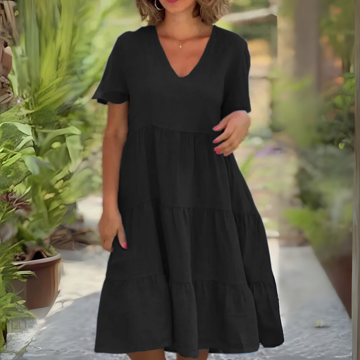Luce | Fließendes Kleid mit V-Ausschnitt