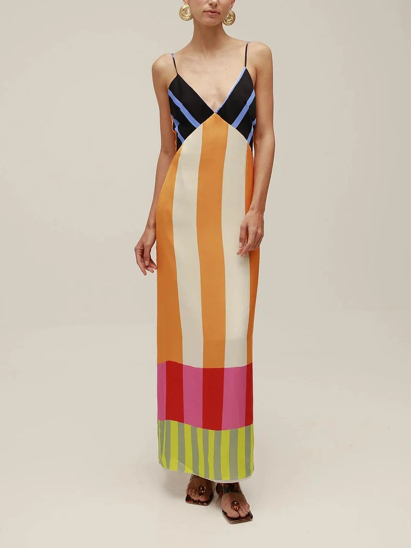 Paloma™ | Maxi-Kleid mit buntem Streifenmuster
