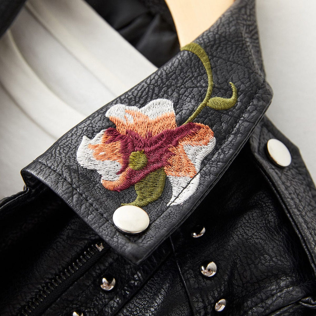 Zoey™ | Vintage Blumen Lederjacke
