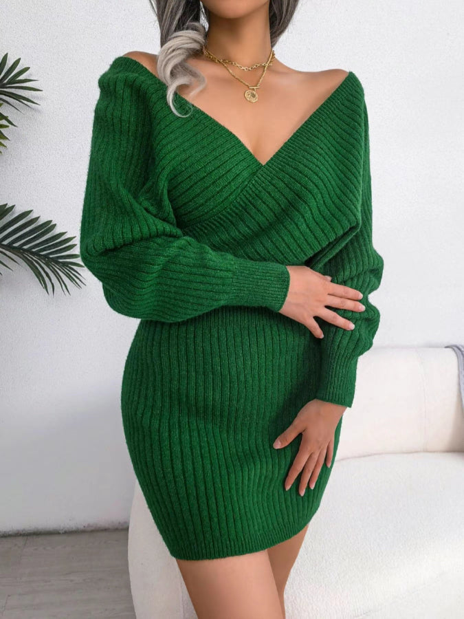 Chloe | V-Ausschnitt Strickkleid